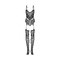 Комбінезон сітка Obsessive Bodystocking G139, чорний, One Size