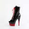 Ботинки Pleaser Adore-1021BR-H *Каблук 7 дюймов, 2 3/4 дюйма, открытый носок, шнуровка, боковая молния, черно-красный