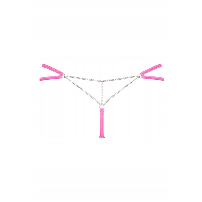 Сексуальні стрінги з ланцюжком Obsessive Chainty thong pink L/XL