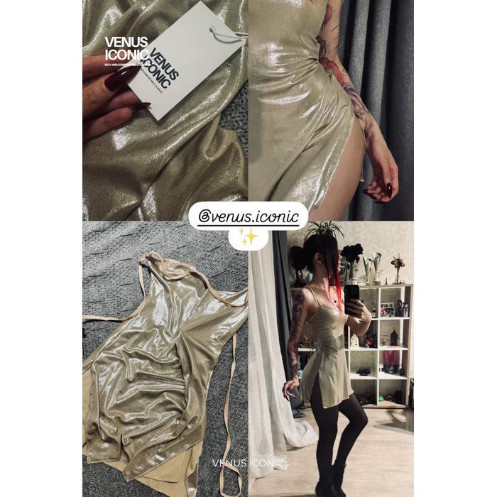 Сукня Venus Iconic METALLIC GLOW для танців з ефектом мокрого металу
