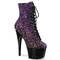 Чоботи Pleaser Adore-1020OMBG *7-дюймовий каблук, 2 3/4-дюймові черевики на шнурівці зпереду, збоку блискавка, фіолетові/чорні