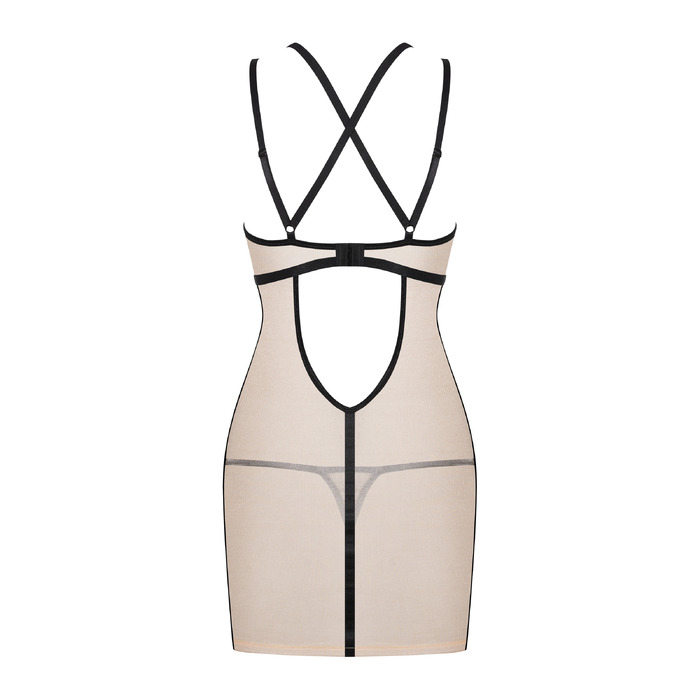 Сорочка напівпрозора Nudelia Chemise Obsessive бежева, розмір, L/XL