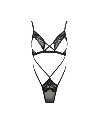 Боді з відкритими грудьми DIABOLINA BODY black S/M - Passion
