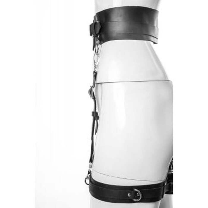 Гартери широкі з пряжками G4.1 Candy Hero, екошкіра, ручна робота, чорні, OS