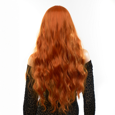 Перука довга хвиляста з чубчиком Fetish Hair руда, 60 см