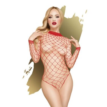 Боді у велику сітку Penthouse Scandalous red (XL)