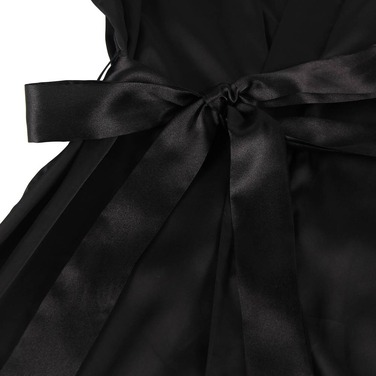 Халат-міні з мереживною спинкою Star Night, чорний, M/L