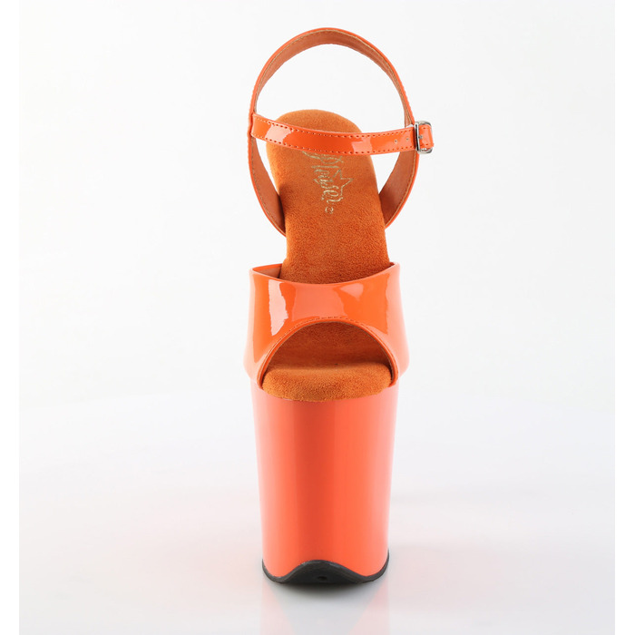 Босоніжки Flamingo-809 на підборах 8 дюймів, босоніжки з ремінцем на щиколотці 4 дюйми, помаранчеві