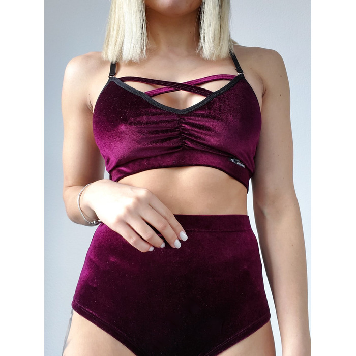 Оксамитові Шорти Velvet Classic з Високою Посадкою для Pole Dance, Heels та Сценічних Виступів - бордовий