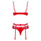 Комплект Obsessive Heartina 3 pcs set L / XL Червоний
