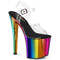 Босоножки Pleaser Enchant-708RC, каблук 8 дюймов, ремешок на щиколотке шириной 3 3/4 дюйма, прозрачный/разноцветный