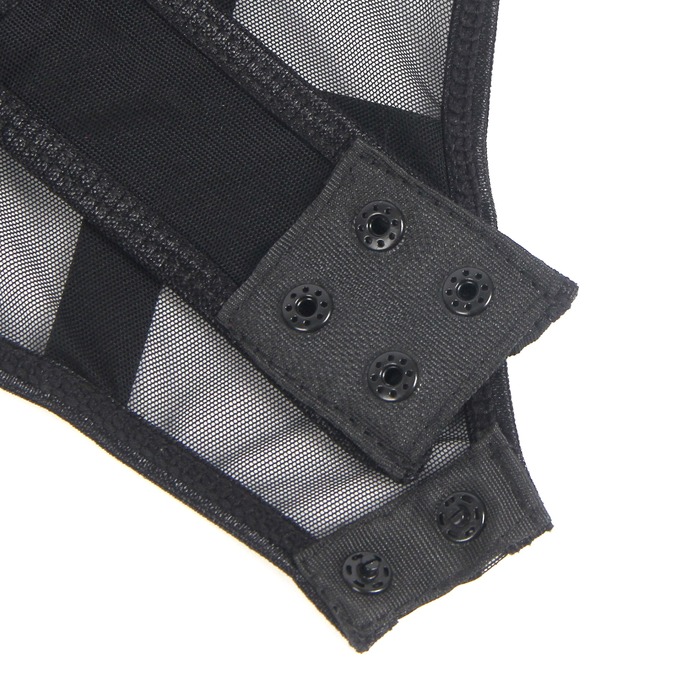 Боди из искусственной кожи Star Night, с гартером, черное, M