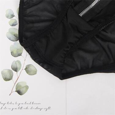 Трусики виниловые Star Night на молнии, черный