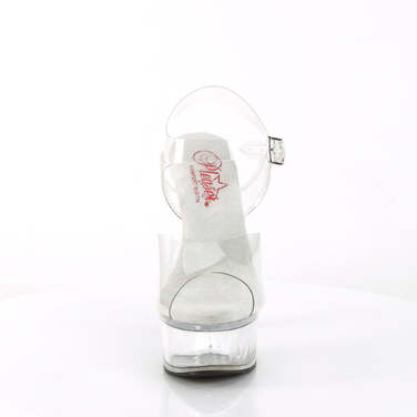 Босоніжки Gleam-608 на підборах 6 дюймів, босоніжки з ремінцем на щиколотці 1 3/4 дюйма, прозорі