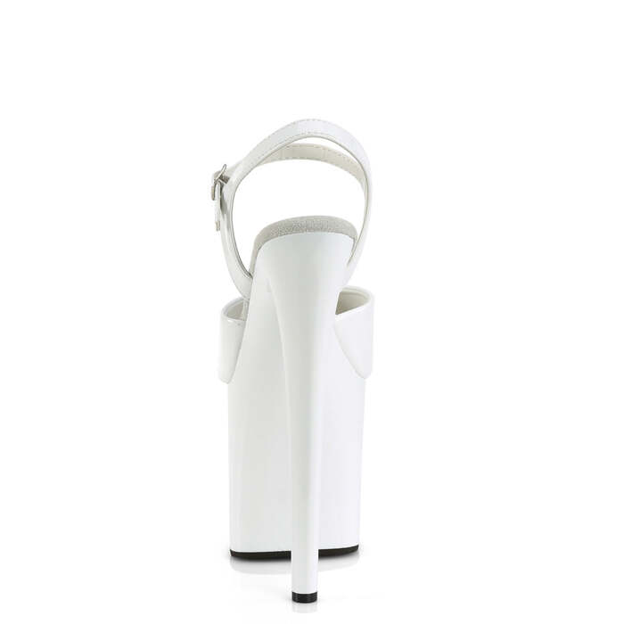 Босоножки Naughty-809, каблук 8 дюймов, ремешок на щиколотке 4 дюйма, белые