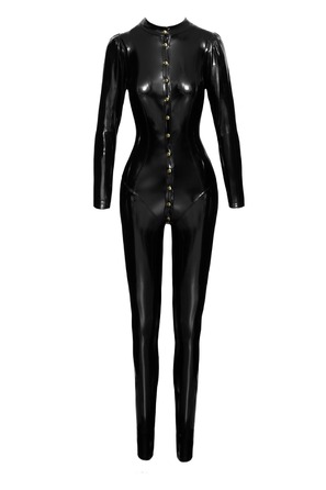 Комбинезон виниловый на кнопках Noir Handmade F247 черный, S