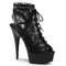 Ботильоны Pleaser Delight-696LC, каблук 6 дюймов, 3,5 см, шнуровка, открытый носок, открытая задняя часть, черные