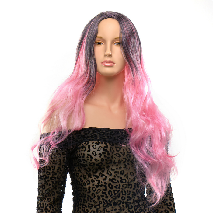 Перука довга хвиляста Fetish Hair балаяж рожевий, 65 см см