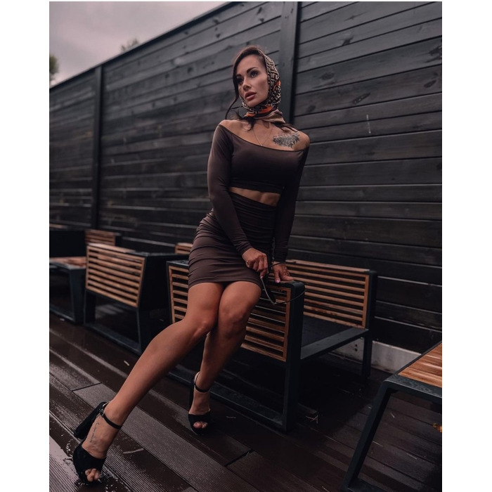 СПІДНИЦЯ BROWN PENCIL SKIRT KNEE-LENGTH 14686