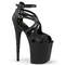 Босоножки Pleaser Flamingo-877, каблук 8 дюймов, 4-дюймовые ремни с закрытым задником и ремешком на щиколотке, черная веганская кожа