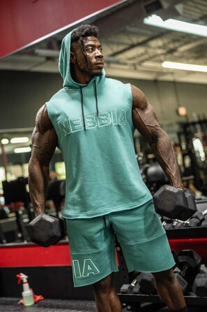 Безрукавка Nebbia Sleeveless Hoodie Sweatshirt IRON BEAST Green 710