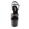Босоножки Pleaser Adore-709, каблук 7 дюймов, ремешок на щиколотке 2 3/4 дюйма, чёрная искусственная кожа/чёрный