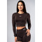 Топ Nebbia Seamless Long-Sleeve Top POWER Dark Brown 892