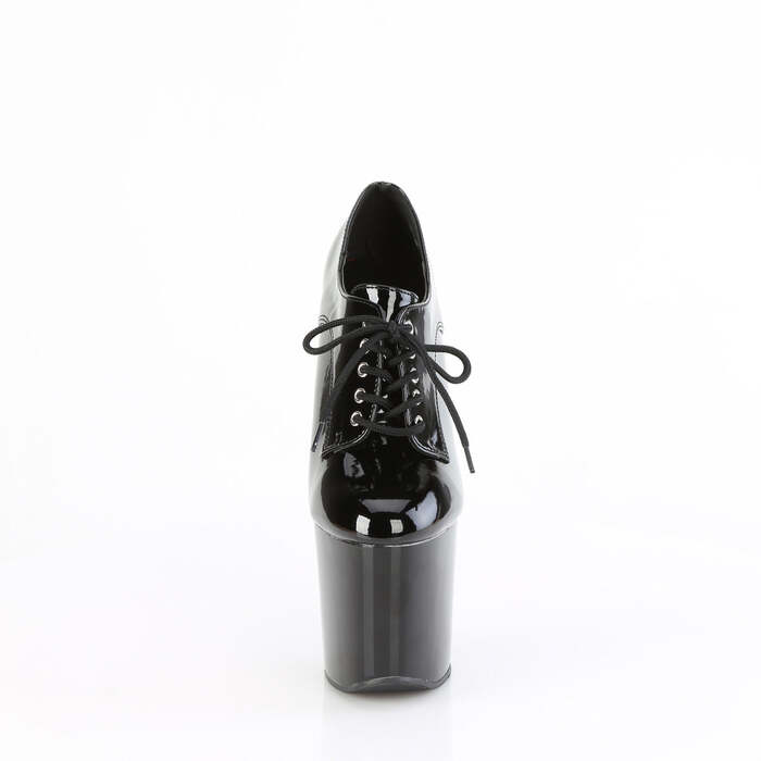 Туфли-оксфорды Craze-860 без каблука высотой 8 дюймов, с 3-дюймовым передним ремешком, со шнуровкой спереди, чёрные