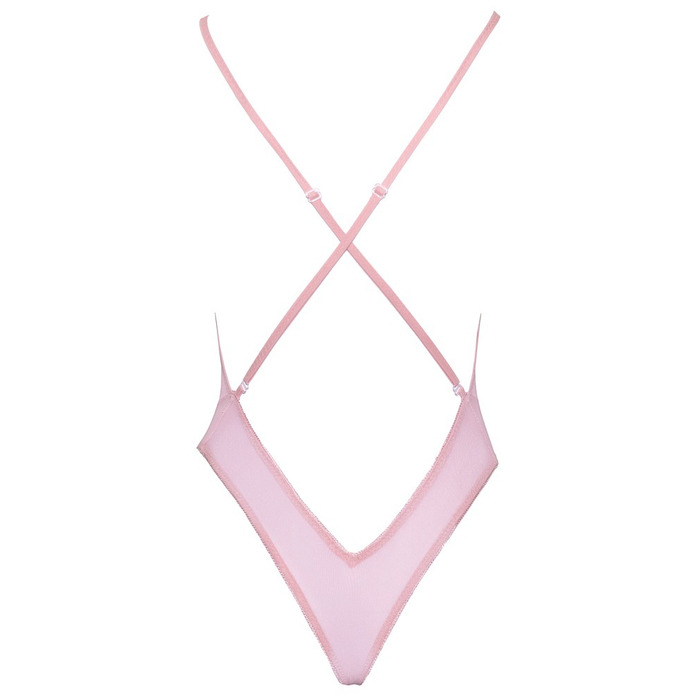 Нежное розовое боди с глубоким вырезом Kissable S/M