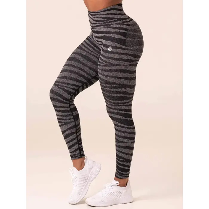Леггинсы Ryderwear Zebra Seamless Leggings - Grey Marl/Black Zebra