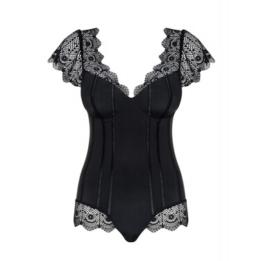 Боді Obsessive Moketta teddy S/M чорний