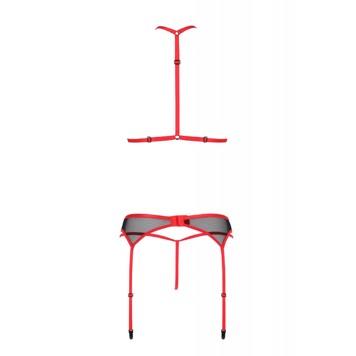 Комплект белья с поясом для чулок SATARA SET red S/M - Passion