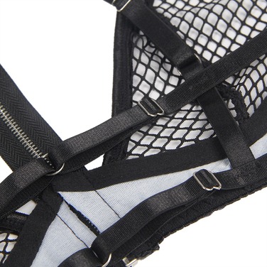 Сукня-костюм Star Night із застібками-блискавками та пажами для панчох, чорний, 5XL (без коробки)