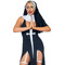 Костюм черниці Leg Avenue Sultry Sinner 3 предмети, чорний з білим, S