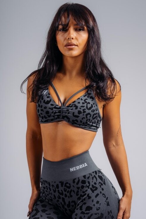 Топ Nebbia Medium Support Leopard Sports Bra PRIMAL Black Leopard 854