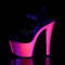 Босоножки Pleaser Sky-309UVLG, каблук 7 дюймов, ремешок на щиколотке шириной 2 3/4 дюйма, чёрно-розовый