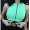 Топ GREEN TOP WITH ZIPPER AND WAISTBAND