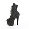 Ботинки Pleaser Adore-1020WR. Каблук 7 дюймов, высота ботинок 6 см, шнуровка спереди 6 см, боковая молния, чёрная мерцающая ткань.