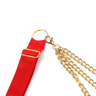 Красный сексуальный комплект белья в сеточку Star Night с цепочками и сердцами, L