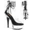 Босоніжки Pleaser Captiva-624RS на підборах 6 дюймів, босоніжки з манжетою на щиколотці 1 3/4 дюйма PF RS, блискавка ззаду, прозорі/чорні