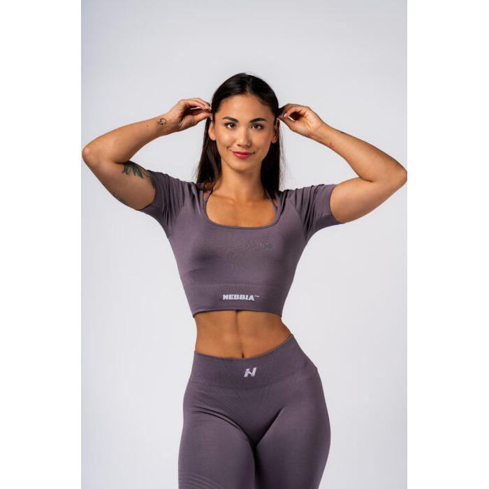 Топ Nebbia Shaping Crop Top FLOW SEAMLESS Dark Grey 499