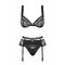 Комплект Obsessive Heartina 3 pcs set black S / M