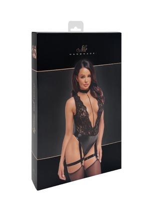 Боді з глибоким декольте Noir Handmade Libido F297 чорне, розмір S