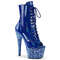 Чоботи Pleaser Bejeweled-1021-7 *7 дюймів на підборах, 2 3/4 дюйма з відкритим носком та застібкою-блискавкою збоку, сині
