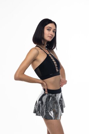 Balmy – Halter-Топ З Передніми Бретелями Та Сітчастою Спинкою Для Танців Та Активних Тренувань - срібний