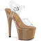 Босоніжки Pleaser Adore-708 на підборах 7 дюймів, з ремінцем на щиколотці 2 3/4 дюйма, прозорі/ірискові