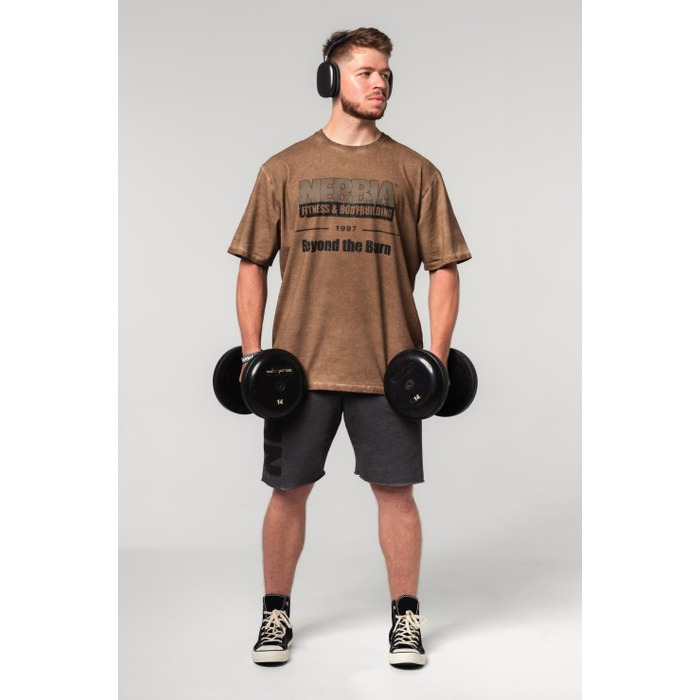 Футболка Nebbia Washed-off Oversized T-shirt HERITAGE Light Brown 355