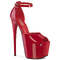 Босоножки Pleaser Jubilant-15, каблук 7 дюймов, скрытый PF-застёжка на щиколотке, ремешок на щиколотке, красная лакированная кожа