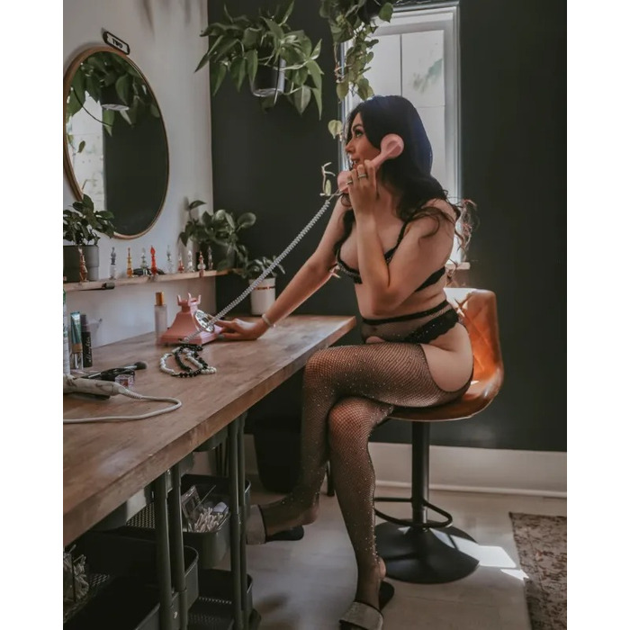 Колготки з імітацією панчох Leg Avenue в стразах, червоні