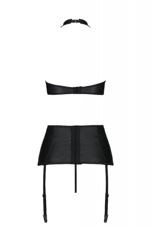 Комплект белья с поясом для чулок Passion NANCY SET черный, S/M